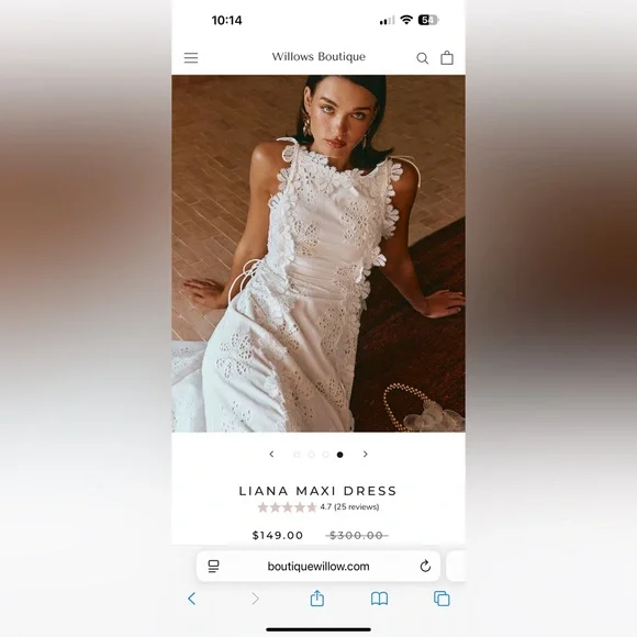 Elegant Cream Floral Maxi Dress - Picture 5 of 11